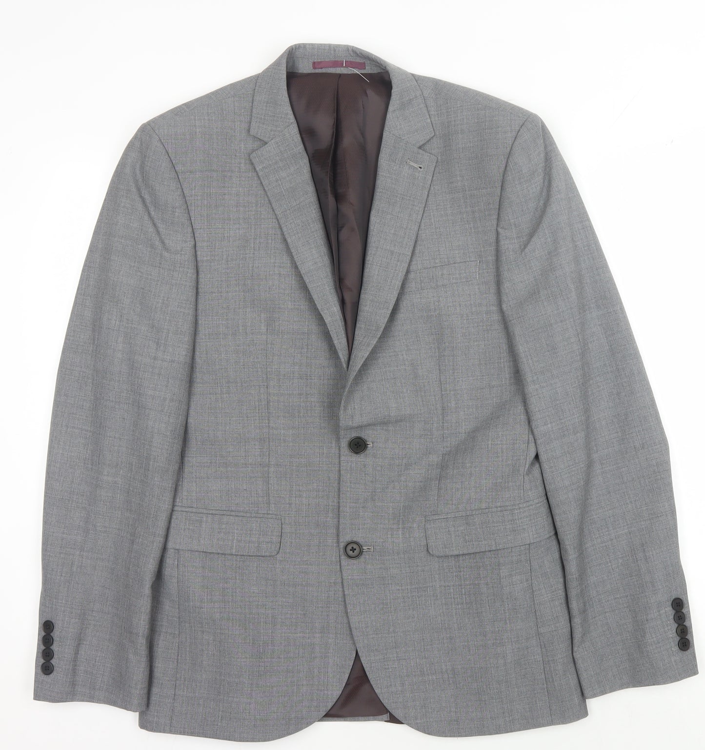 Next Men's Grey Wool Blazer Jacket 38R Regular Fit