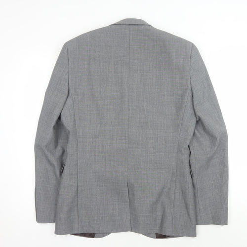 Next Men's Grey Wool Blazer Jacket 38R Regular Fit