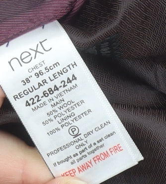 Next Men's Grey Wool Blazer Jacket 38R Regular Fit