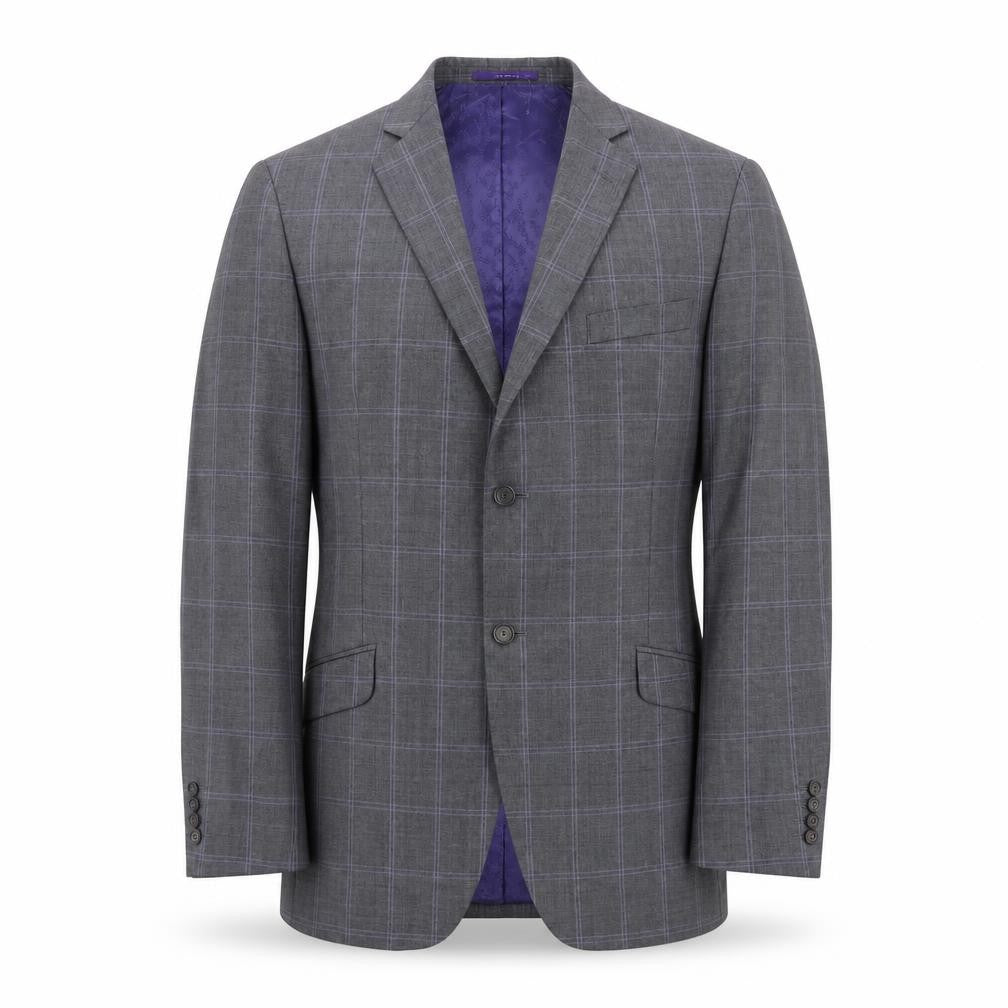 Front view of Ted Baker Men's Grey Check Blazer, 42L