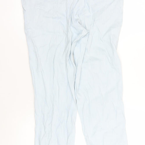Jigsaw Women's Blue Linen Trousers Size 10