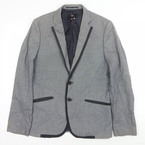 H&M Men's Grey Suit Jacket - Size 38R, Perfect for Any Occasion