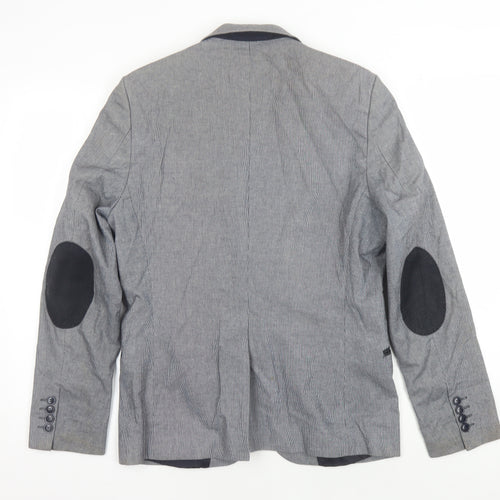 H&M Men's Grey Suit Jacket - Size 38R, Perfect for Any Occasion