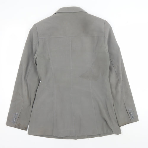 Hennes Women's Grey Long Blazer, Size 12, Button Closure