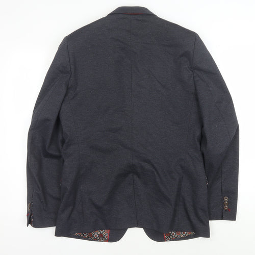 Feraud Men's Grey Blazer 40, Single-Breasted Jacket