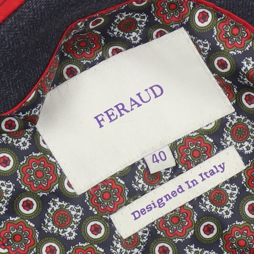 Feraud Men's Grey Blazer 40, Single-Breasted Jacket