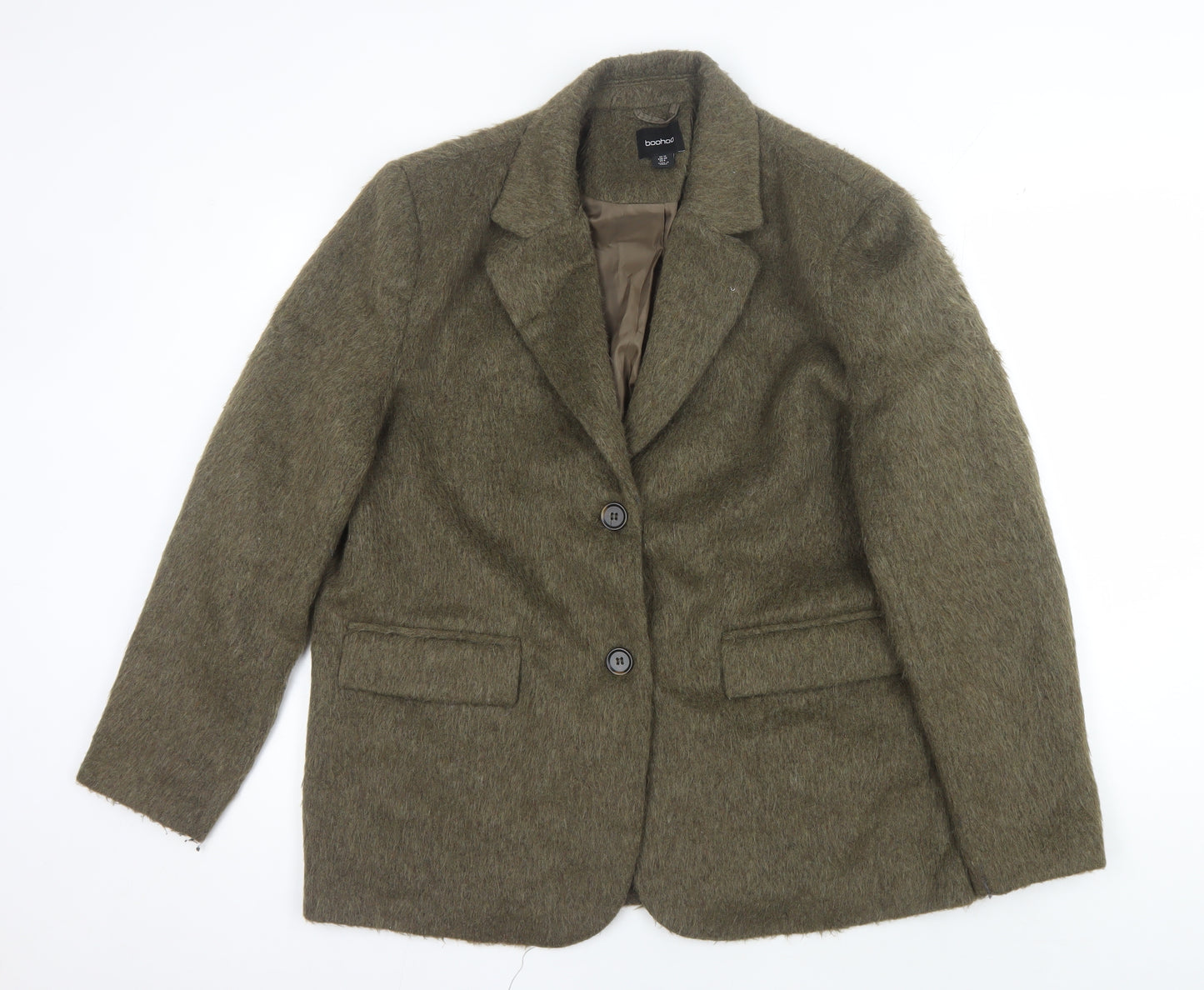 Boohoo Women's Brown Blazer Size 12 Button Workwear