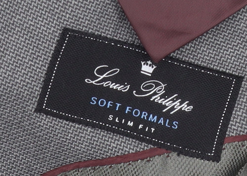 Louis Philippe Grey Suit Jacket Men's Slim Fit 38