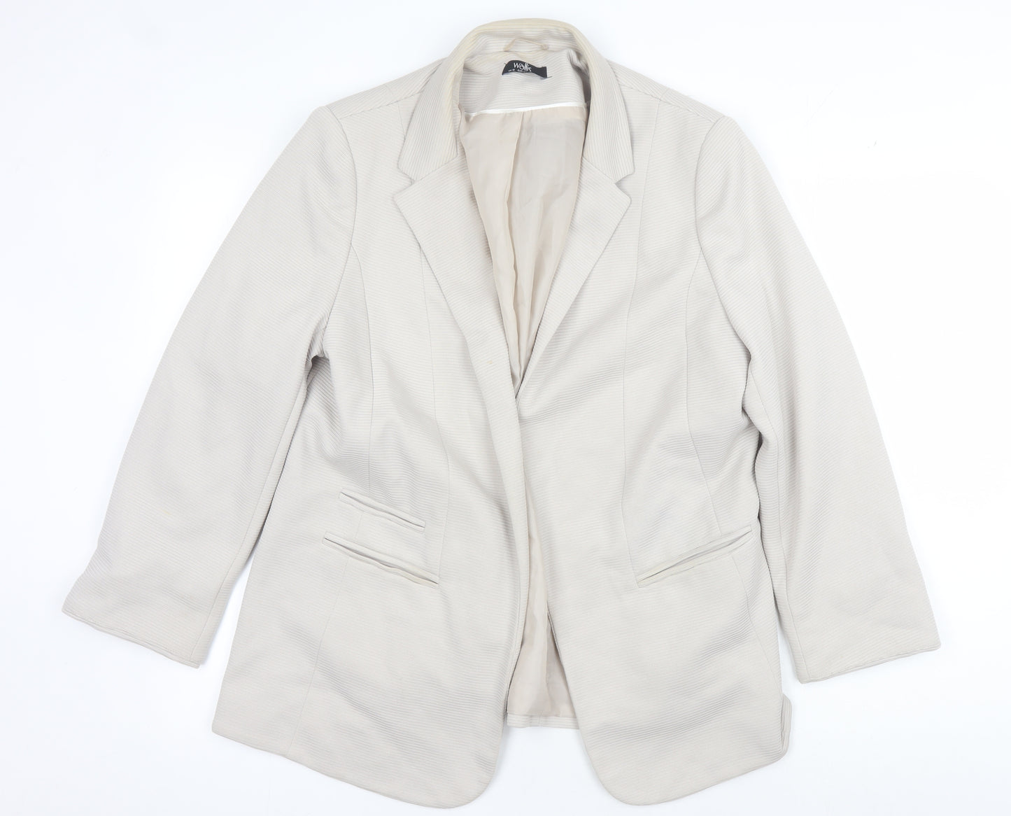 Wallis Women’s Beige Blazer Size 16, Classy Lined Jacket