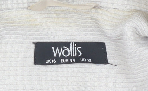 Wallis Women’s Beige Blazer Size 16, Classy Lined Jacket