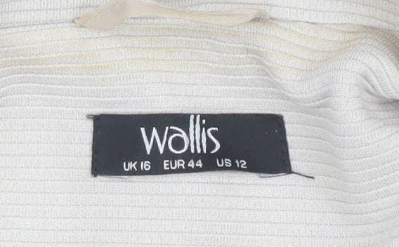 Wallis Women’s Beige Blazer Size 16, Classy Lined Jacket