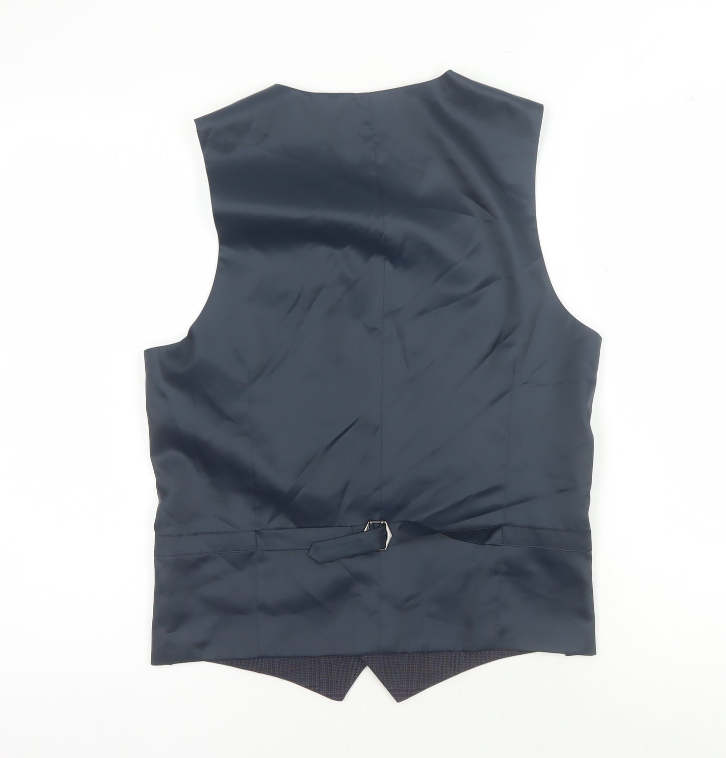 Marks and Spencer Men's Blue Plaid Waistcoat 36R