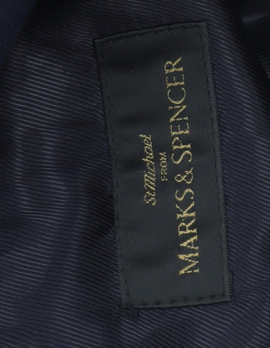 Marks and Spencer Men's Navy Wool Cashmere Overcoat XL