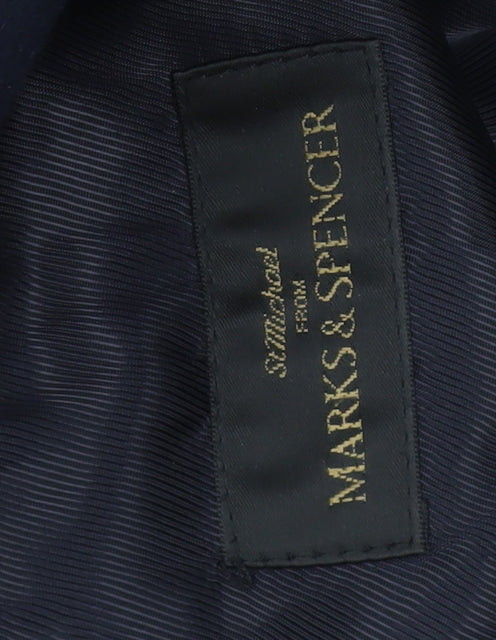 Marks and Spencer Men's Navy Wool Cashmere Overcoat XL