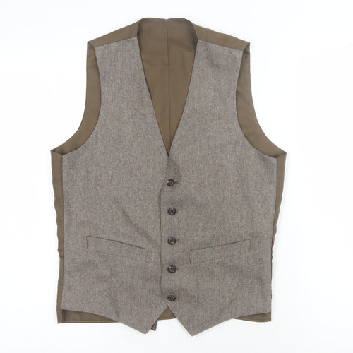 C&A Men's Brown Suit Waistcoat, Size 36R Stylish