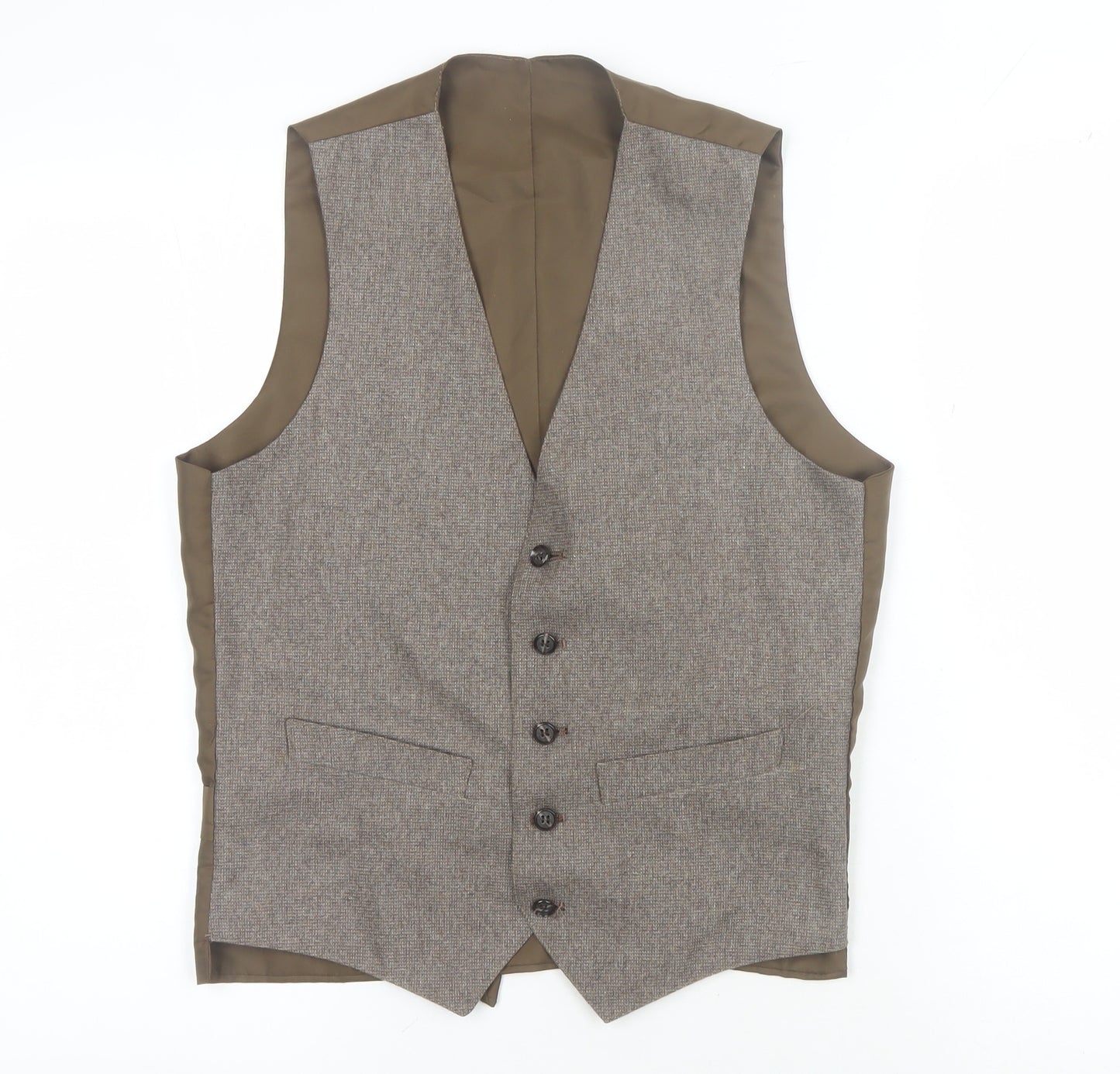 C&A Men's Brown Suit Waistcoat, Size 36R Stylish