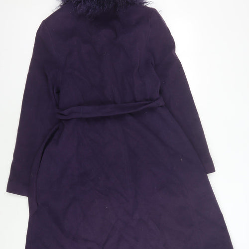 Marks and Spencer Women's Purple Wool Overcoat, Size 12