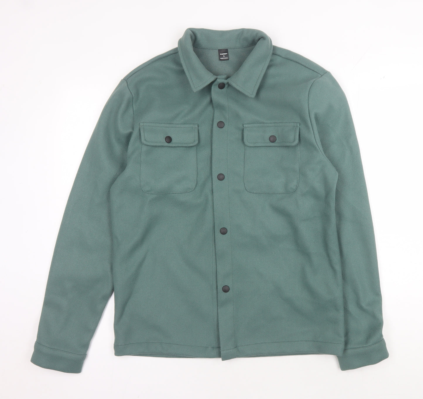 Manfinity Men's Green Fleece Long Sleeve Shirt S