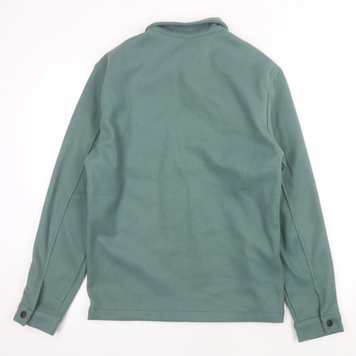 Manfinity Men's Green Fleece Long Sleeve Shirt S