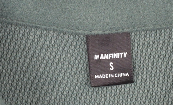 Manfinity Men's Green Fleece Long Sleeve Shirt S