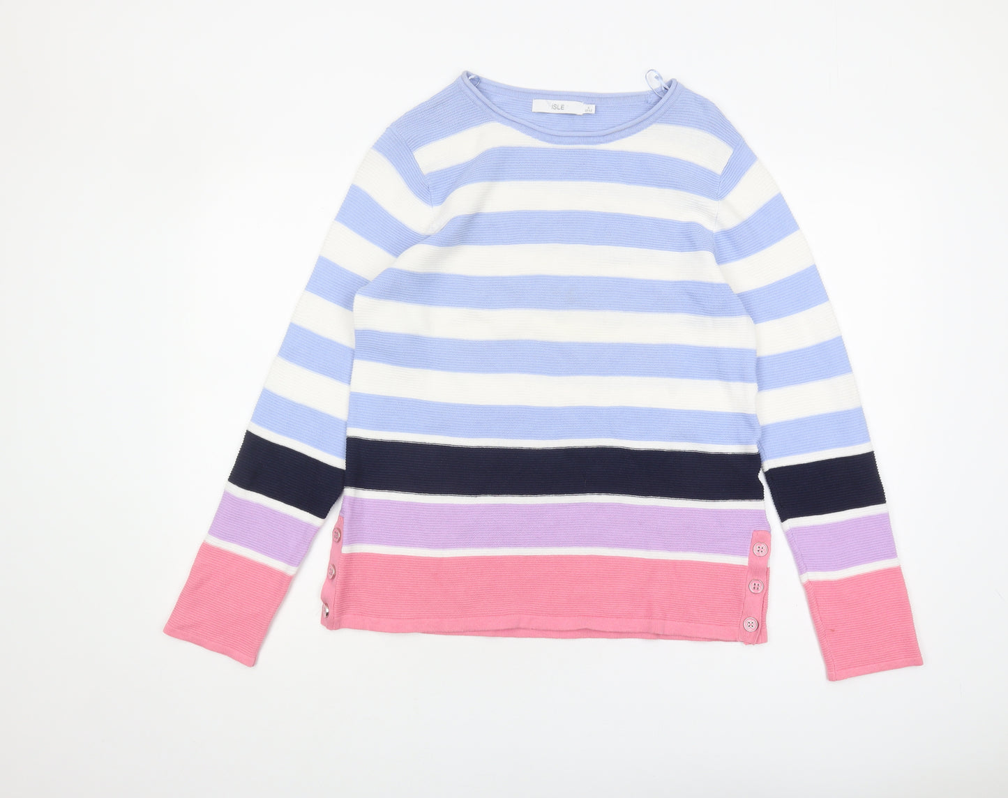 Isle Women's Multicoloured Striped Pullover Jumper S