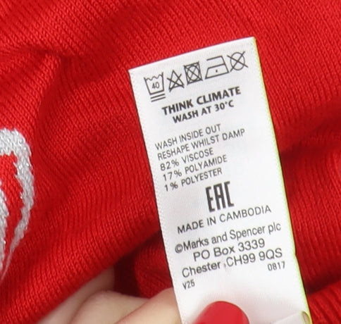 Marks and Spencer Women's Red Pullover Jumper Size 10