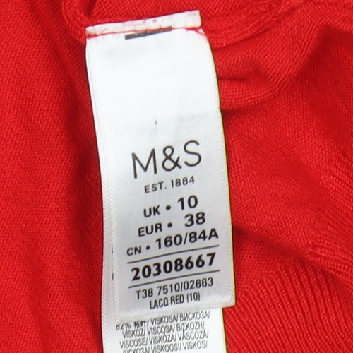 Marks and Spencer Women's Red Pullover Jumper Size 10