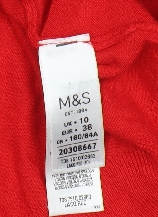 Marks and Spencer Women's Red Pullover Jumper Size 10