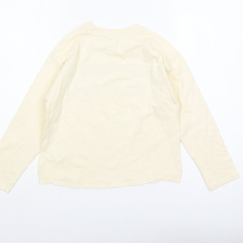 Zara Girls Ivory Long Sleeve T-Shirt 9 Years Graphic Print