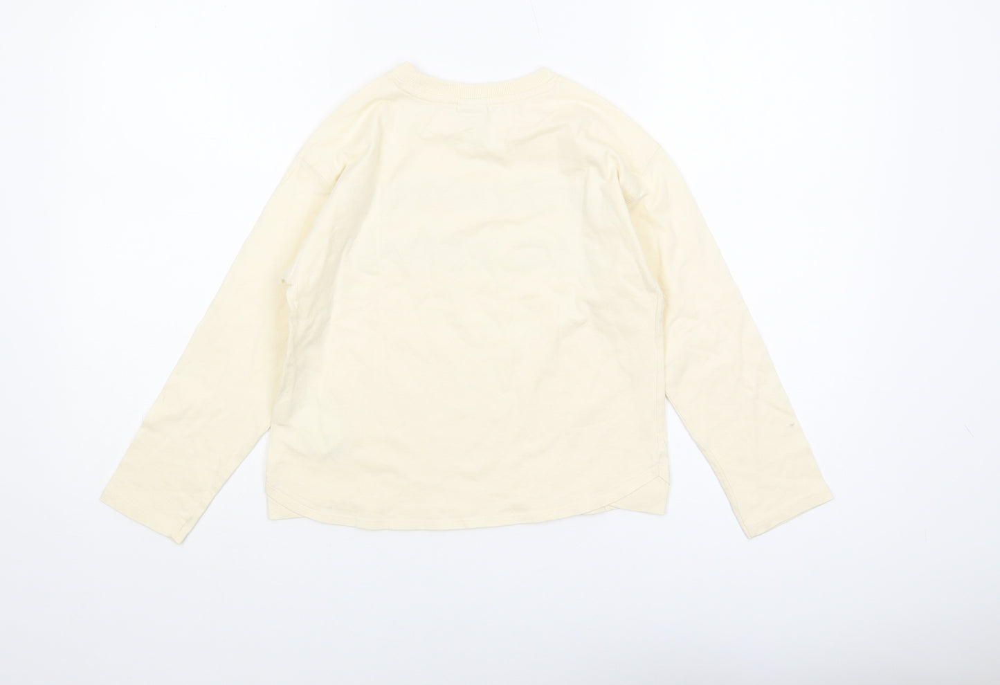 Zara Girls Ivory Long Sleeve T-Shirt 9 Years Graphic Print
