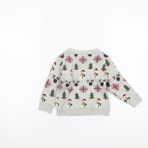 Next Unisex Baby Grey Christmas Jumper 12-18 Months