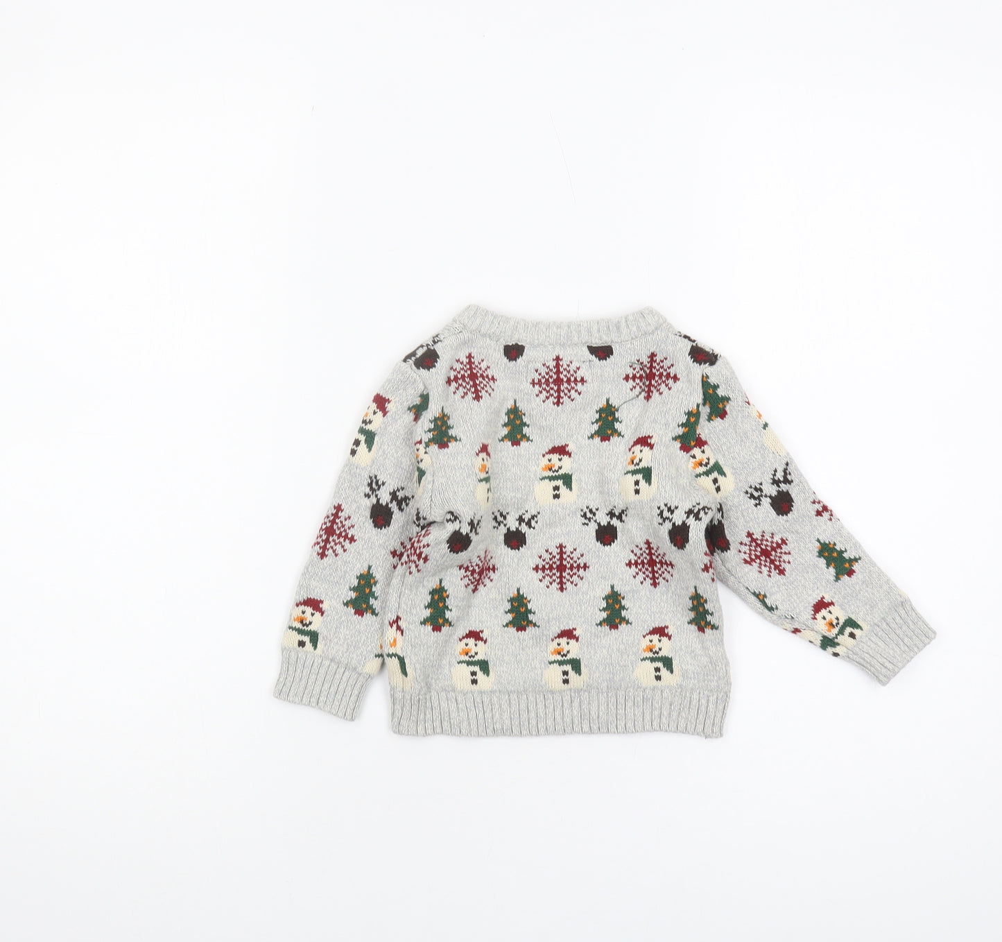 Next Unisex Baby Grey Christmas Jumper 12-18 Months