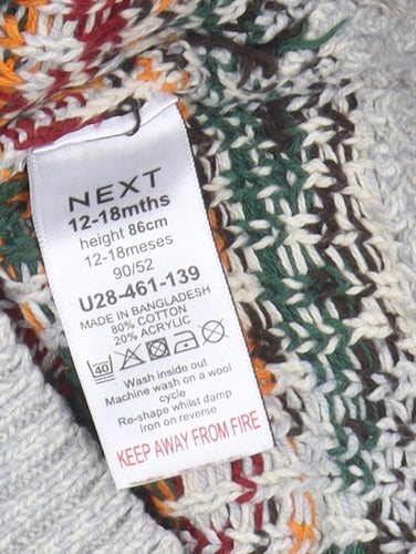 Next Unisex Baby Grey Christmas Jumper 12-18 Months