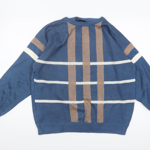 C&A Men's Blue Striped Pullover Jumper XL