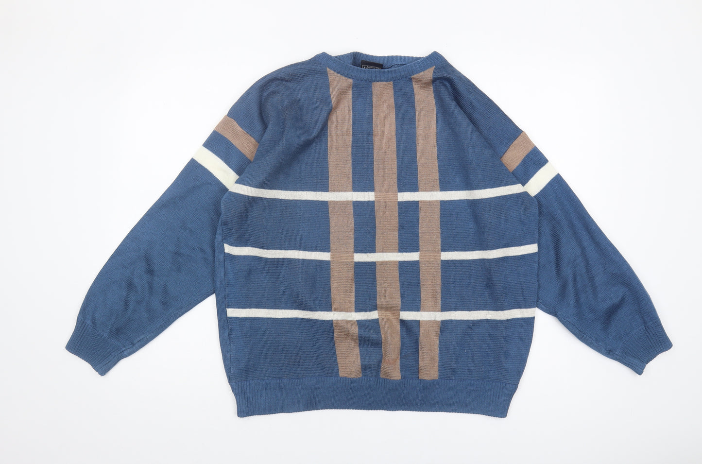 C&A Men's Blue Striped Pullover Jumper XL