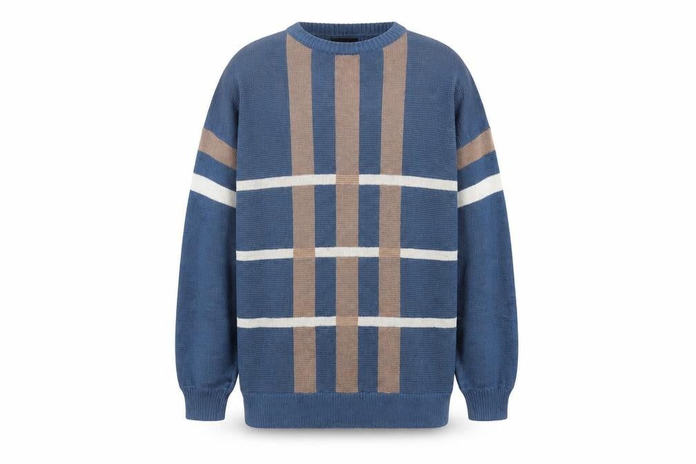 Front view of C&A Men's Blue Striped jumper XL