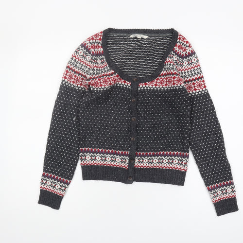 Fat Face Women's Multicoloured Fair Isle Cardigan - Size 8