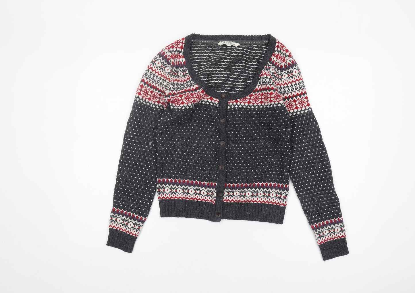 Fat Face Women's Multicoloured Fair Isle Cardigan - Size 8