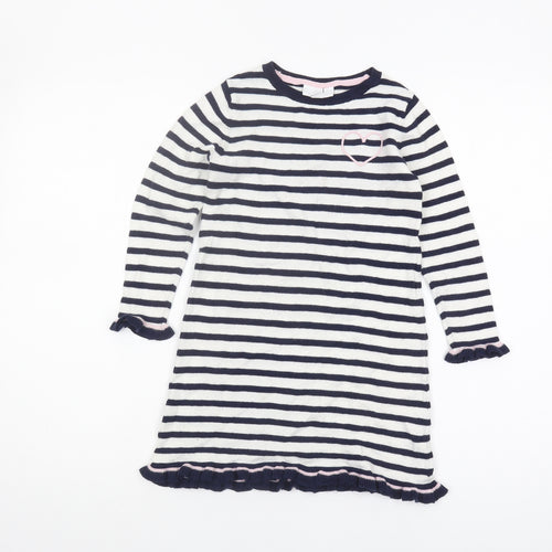 The Little White Company Girls Striped Pullover Jumper 4-5Y Multicoloured