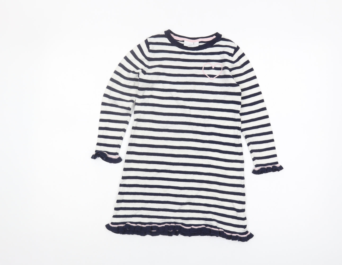 The Little White Company Girls Striped Pullover Jumper 4-5Y Multicoloured