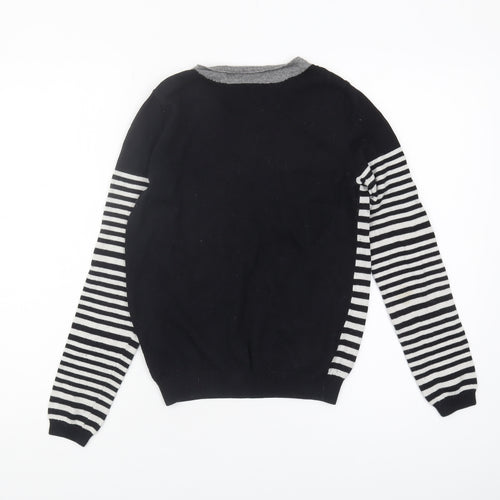Clements Ribeiro Women's Black Striped Pullover Jumper Size M
