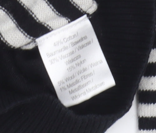 Clements Ribeiro Women's Black Striped Pullover Jumper Size M
