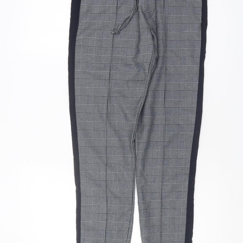 Prèvu Women's Grey Jogger Trousers S Check Pattern