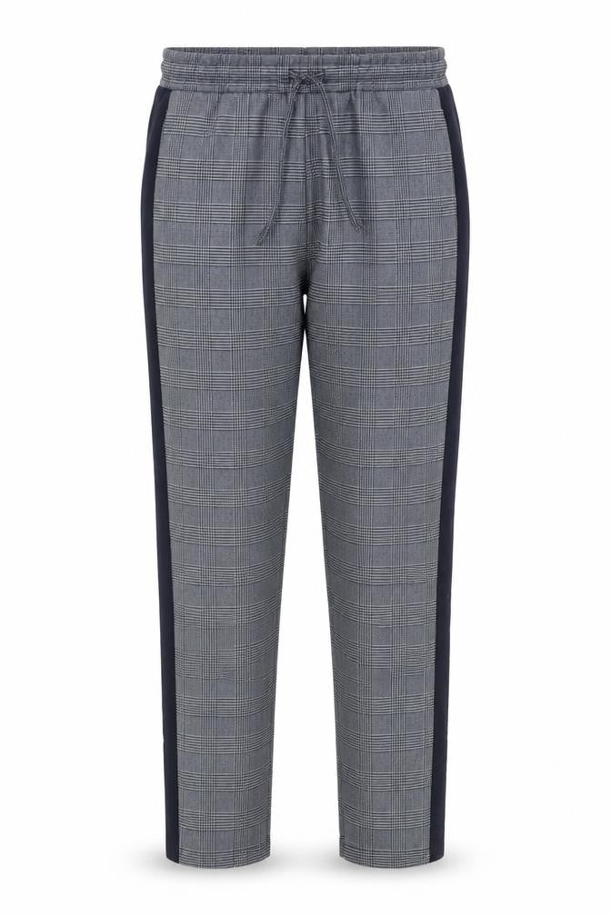 Prèvu Women's Grey Jogger Trousers S Check Pattern