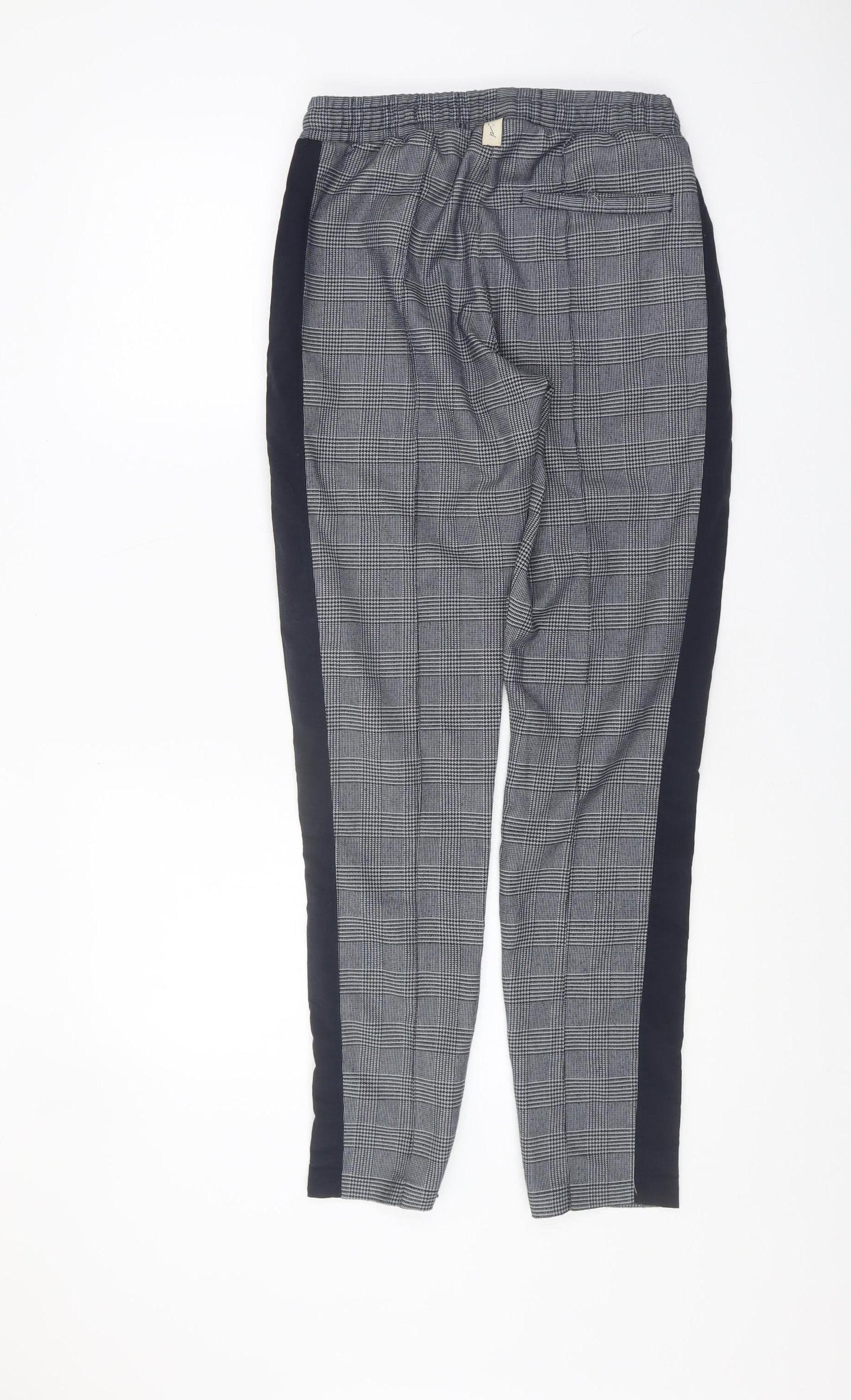 Prèvu Women's Grey Jogger Trousers S Check Pattern