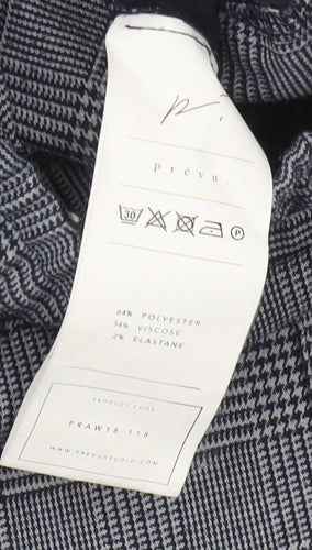 Prèvu Women's Grey Jogger Trousers S Check Pattern