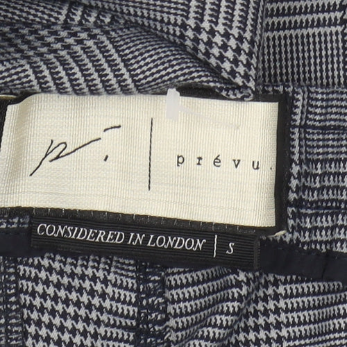 Prèvu Women's Grey Jogger Trousers S Check Pattern