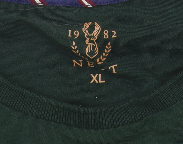 Next Men's Green XL Argyle Short Sleeve T-Shirt