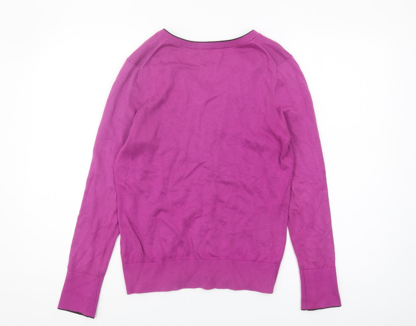 Ashworth Women's Purple V-Neck Cotton Pullover Jumper Size 10