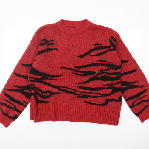 Next Women's Red Animal Print Pullover Jumper M